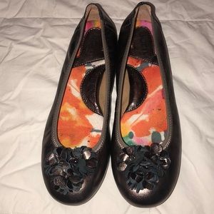 Brown metallic flats size 7.5